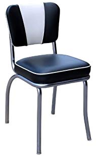 Richardson Seating 4220BLK V-Back Chrome Diner Chair with 2