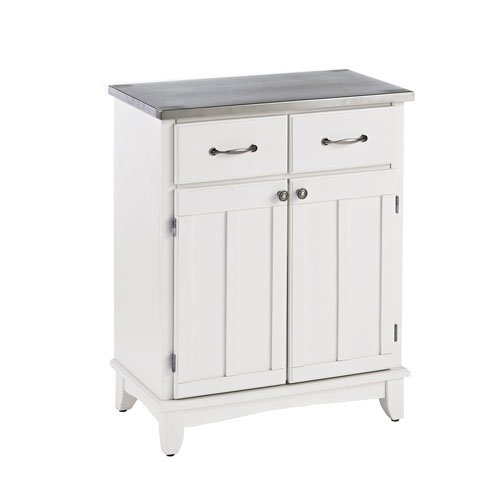 White Buffet with Stainless Top (White) (35.5