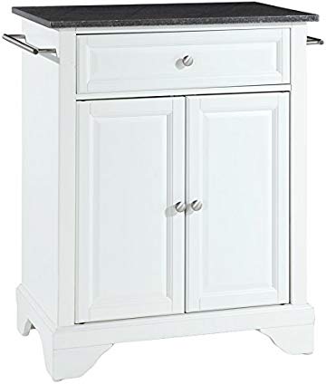 Crosley Furniture LaFayette Cuisine Kitchen Island with Solid Black Granite Top - White