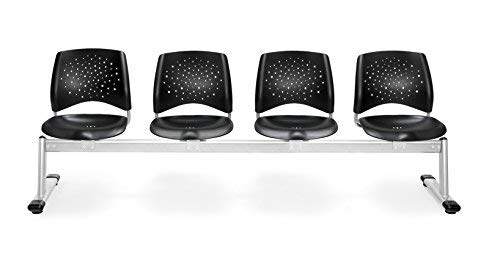 OFM 324-P-BLK Stars 4-Unit Beam Seating with 4 Plastic Seats