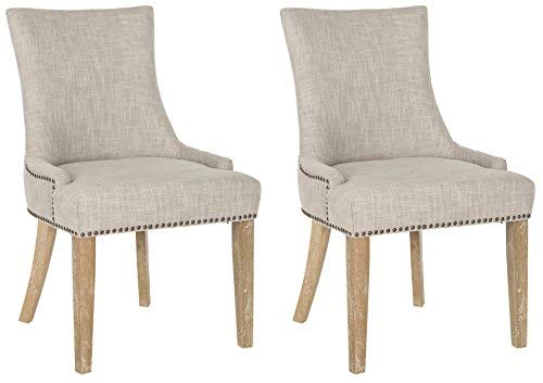 Safavieh Mercer Collection Lester Dining Chairs, Grey, Set of 2