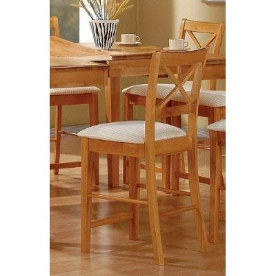 Coaster Counter Height Dining Side Chairs/Barstools, Maple Wood Finish, Set of 2