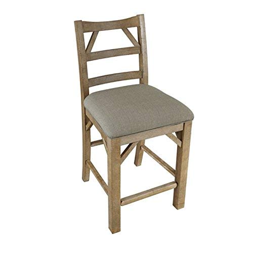 A-America West Valley Ladderback Side Chair with Upholstered Seat - 2 Chairs, Rustic Wheat