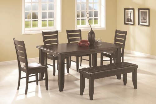 6pc Dining Table and Chairs Set in Cappuccino Finish