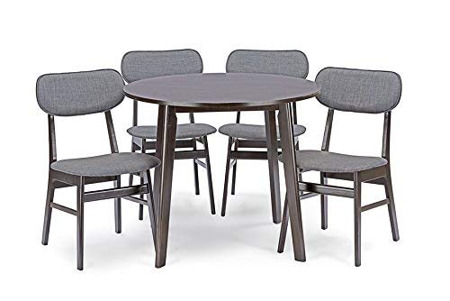 Baxton Studio 5 Piece Debbie Mid-Century Dining Set, Dark Brown