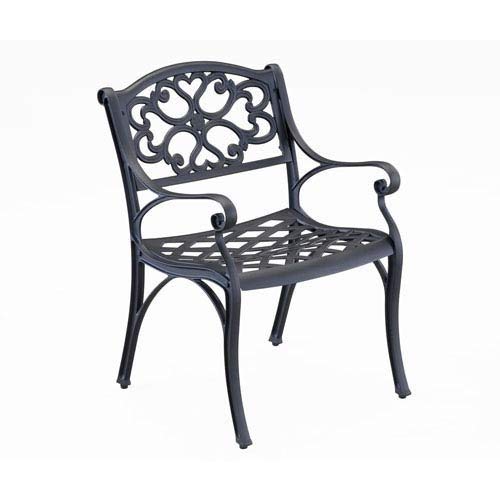 Home Styles 5554-802 Biscayne Dining Arm Chair, Black Finish, Set of 2