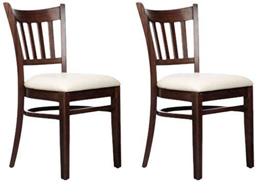 Beechwood Mountain BSD-4S-W Solid Beech Wood Side Chairs in Walnut for Kitchen and dining, set of 2