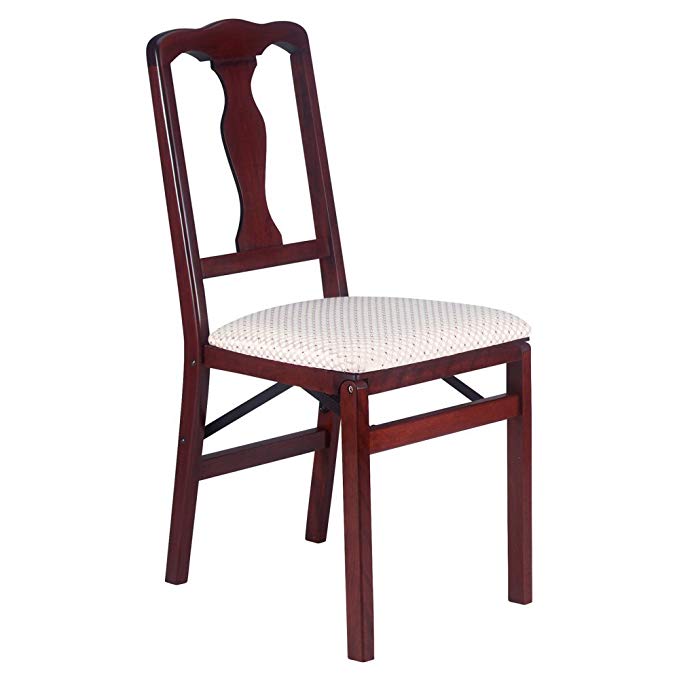 Stakmore Queen Anne Upholstered Folding Chair - Set of 2