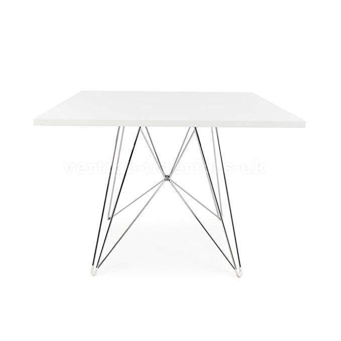 Eames Style Eiffel DSR Leg Dining Table - Square White Top