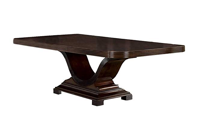 Furniture of America Aiken Modern Dining Table with 20-Inch Expandable Leaf, Walnut Finish