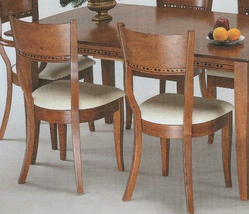 2 Cherry Brown Finish Modern Wood Dining Chair/Chairs w/Cushion Seats