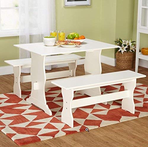 Country Style Antique White Kitchen Table Set