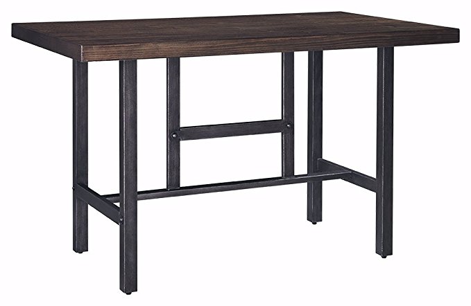 Ashley Furniture Signature Design - Kavara Counter Dining Table - Distressed Finish - Dark Metallic Metal