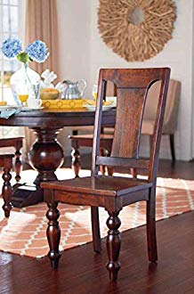 Pair of Colonial Wood Seat Dining Chair