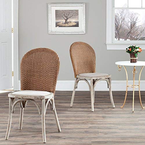 Safavieh Mercer Collection Sharon Finish Taupe Side Chairs, Antique Oak, Set of 2