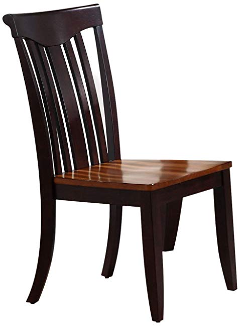 Iconic Furniture Modern Slat Back Dining Chair, Whiskey Mocha Finish SET OF 2