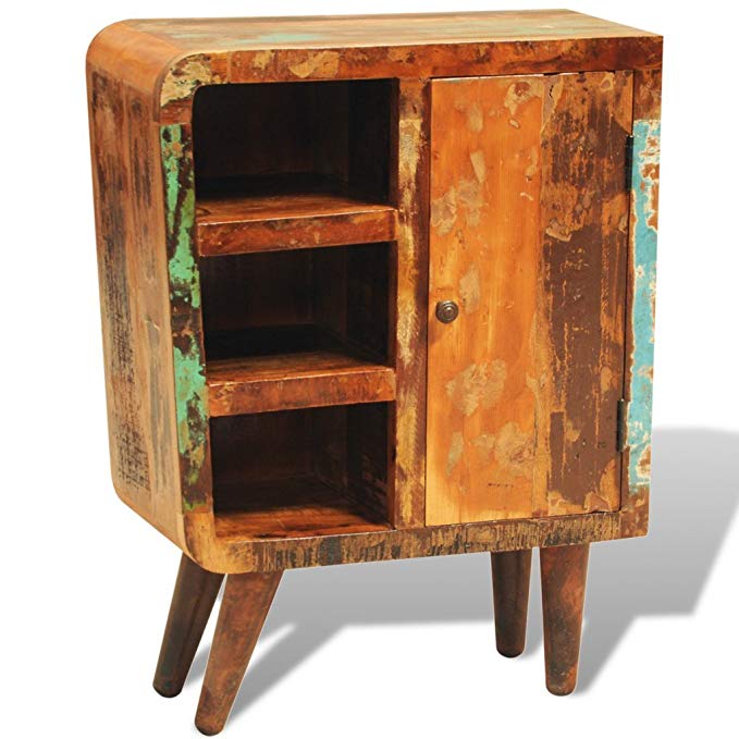 Festnight Reclaimed Wood Storage Cabinet with One Door Vintage Antique-style