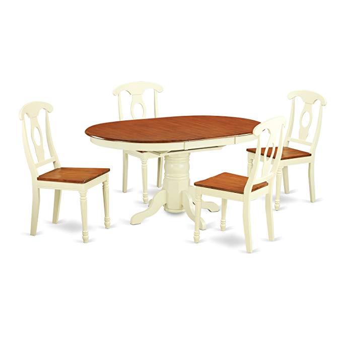 East West Furniture KENL5-WHI-W 5-Piece Dining Table Set