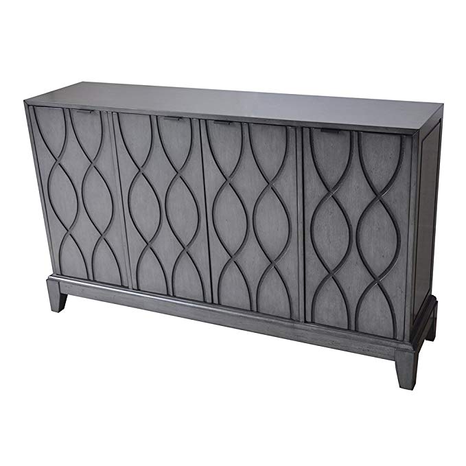 Crestview Westgate 4 Wave Pattern Door Slate Grey Sideboard