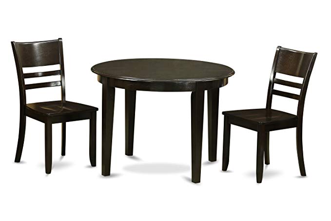 East West Furniture BOLY3-CAP-W 3-Piece Kitchen Table Set, Cappuccino Finish