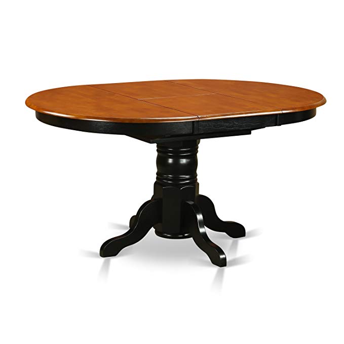 East West Furniture KET-BLK-TP Oval Dining Table with 18-Inch Butterfly Leaf