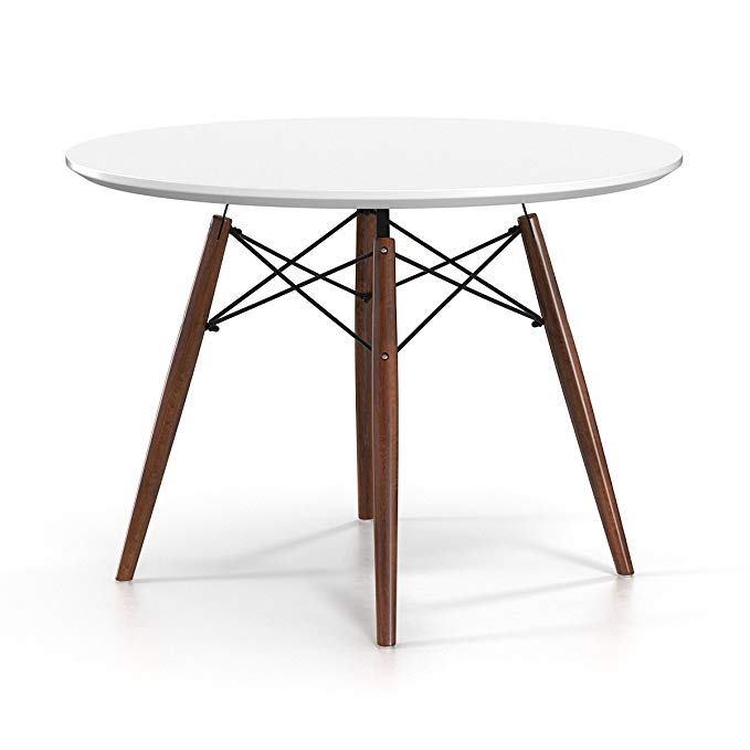 Eiffel Large Round Dining Table, Walnut Stain Legs