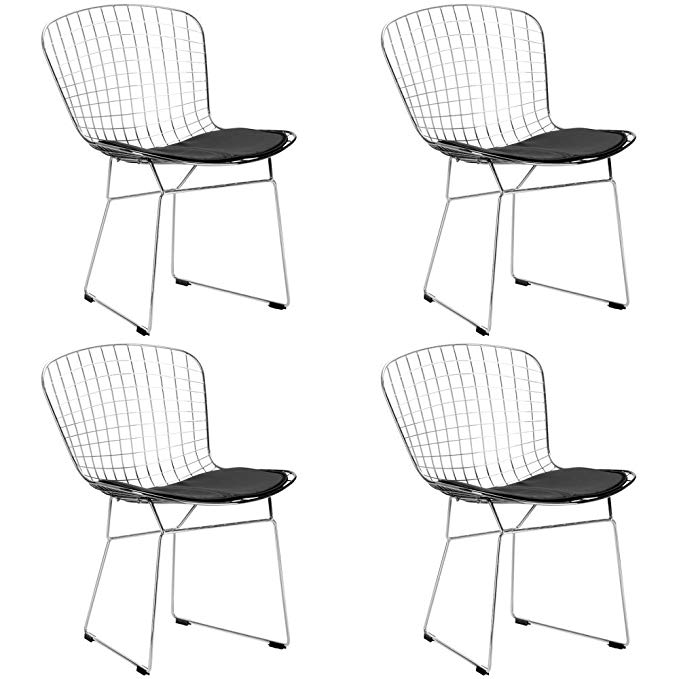 Poly and Bark EM-108-BLK-X4 Side Chair, White