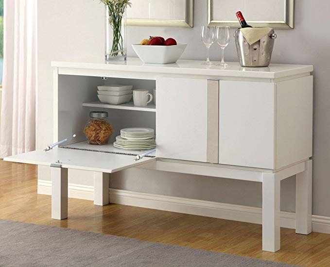 247SHOPATHOME IDF-3176WH-SV Sideboards, White