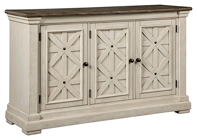 Ashley Furniture Signature Design - Bolanburg Dining Room Server - Vintage Casual - Weathered Oak/Antique White