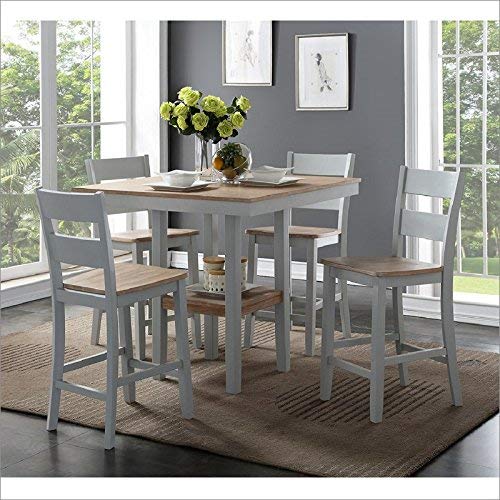 Bernards Furniture York 5 Piece Counter Height Dining Set in Distressed Wire Brush