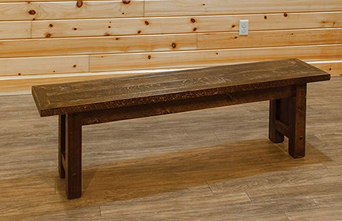 Barn Wood Style Timber Peg 5 Foot Dining/Hall Bench - Amish Made USA