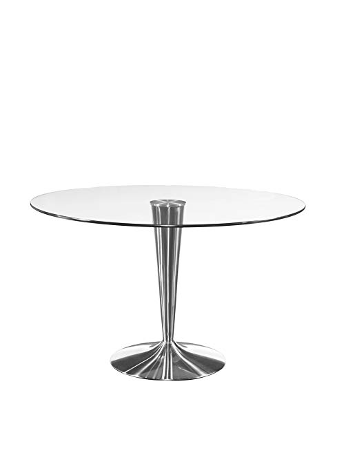 Bassett Mirror Concoe Round Dining Base, 48 by 48-Inch, Chrome