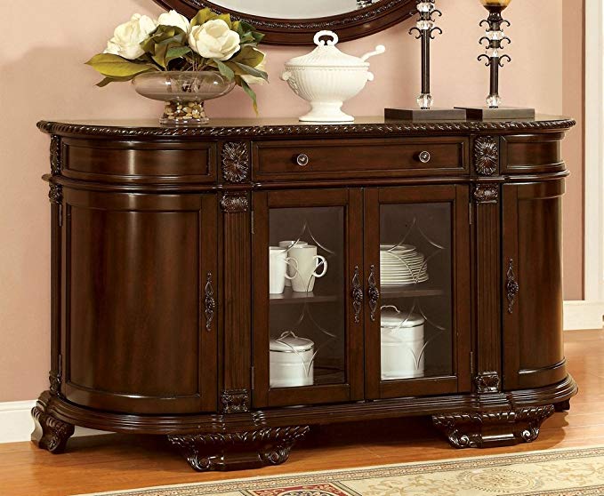 Furniture of America CM3319SV Bellagio Brown Cherry Server Dining Room Buffet