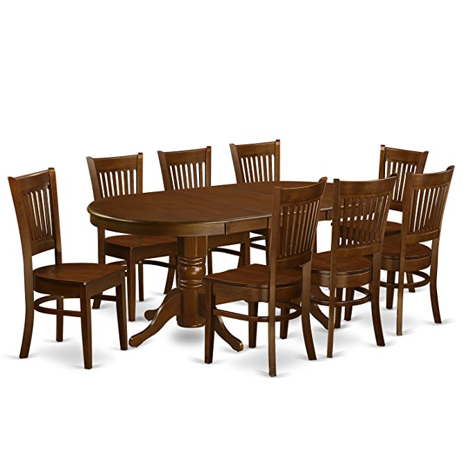 East West Furniture VANC9-ESP-W 9-Piece Dining Table Set