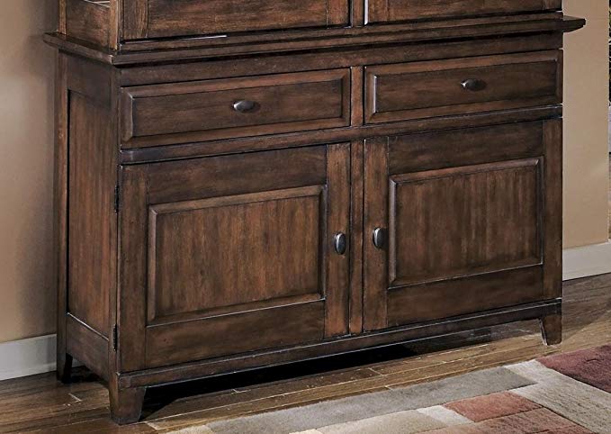 Ashley Furniture Signature Design - Larchmont Dining Room Buffet - Burnished Dark Brown