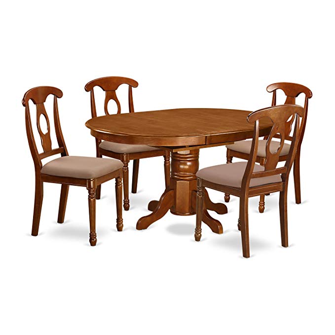 East West Furniture AVNA5-SBR-C 5-Piece Dining Table Set