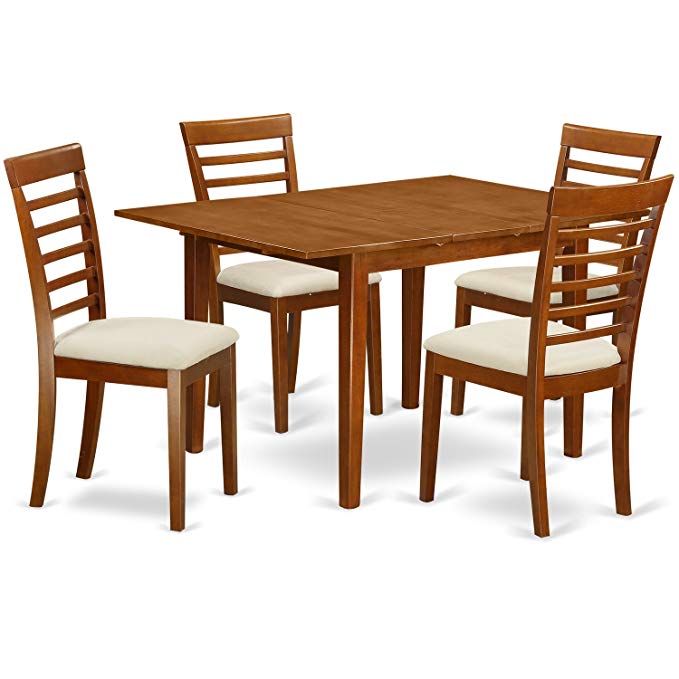 East West Furniture MILA5-SBR-C 5-Piece Kitchen Table Set