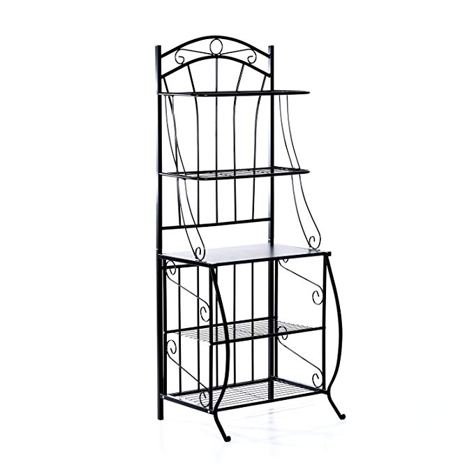 HomCom 66” Steel Indoor Bakers Rack (Black)