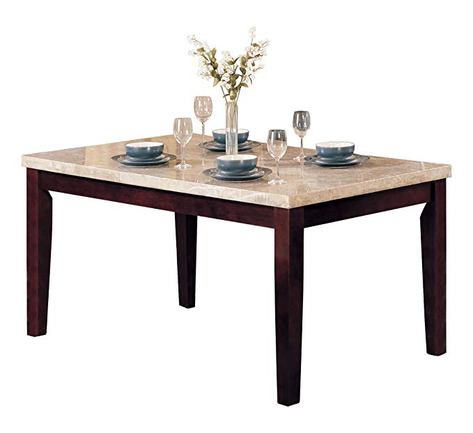 ACME 17058 Marble Top Dining Table, Espresso Finish