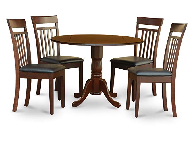 East West Furniture DLCA5-MAH-LC 5-Piece Kitchen Table Set