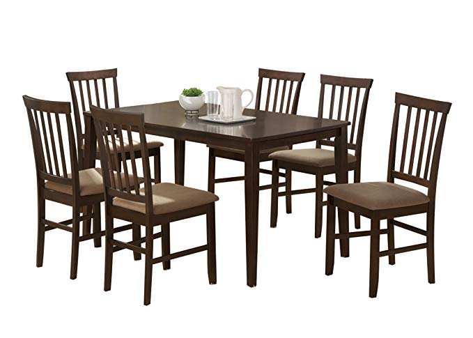 Baxton Studio Tiffany 5-Piece Wood Modern Dining Set, Espresso Brown