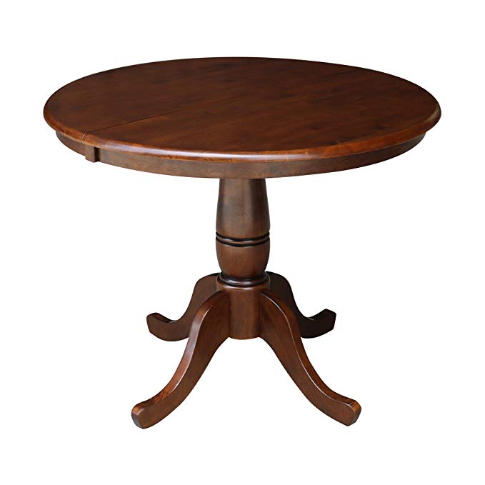 International Concepts 36-Inch Round Pedestal Table, 30-Inch, Espresso