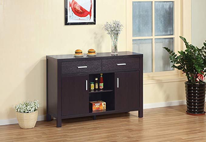 Smart home Modern Buffet Fine Dining Serving Table Stand Furniture (Dark Espresso)