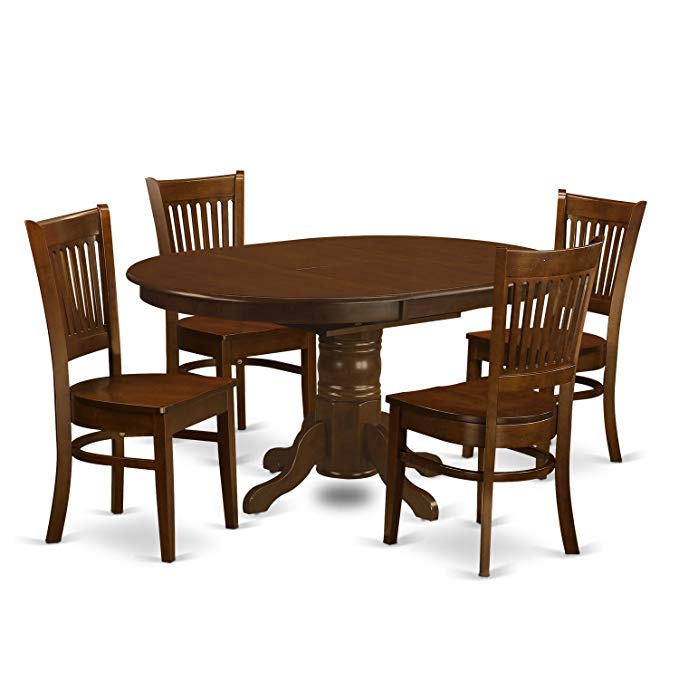 East West Furniture KEVA5-ESP-W 5 Piece Set Kenley Dining Table With One 18