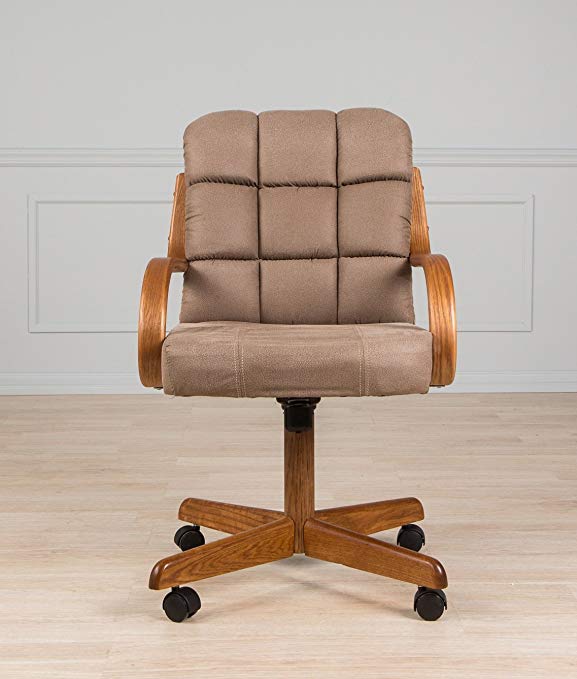 Casual Dining Cushion Swivel and Tilt Rolling Caster Chair