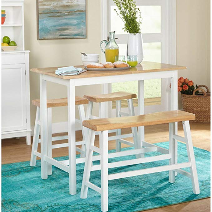 Simple Living 4-piece Galena Modern Farmhouse Counter Height dining table & set