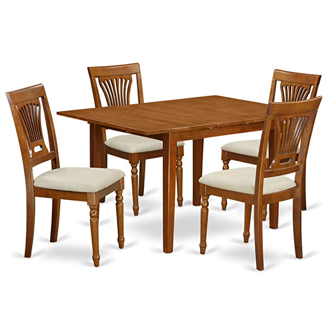 East West Furniture MLPL5-SBR-C 5-Piece Kitchen Table Set