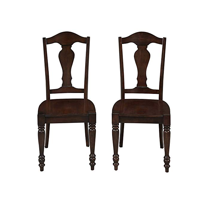 Home Styles 5522-802 Country Comfort Dining Chair Pair, Aged Bourbon Finish