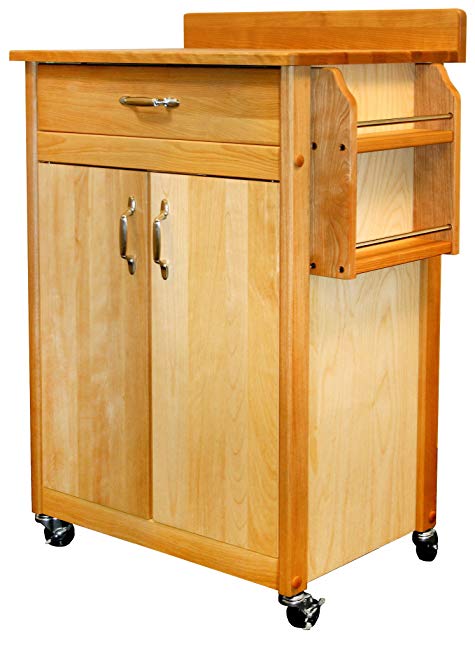 Catskill Craftsmen Butcher Block Cart Flat Doors Backsplash