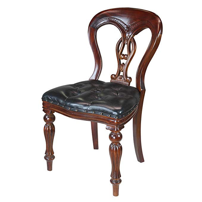 Design Toscano Simsbury Manor Leather Side Chair